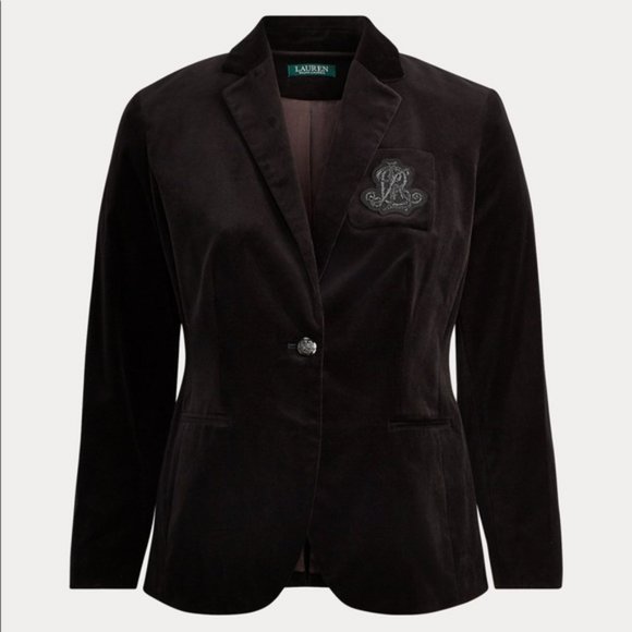 Lauren Ralph Lauren Jackets & Blazers - NWT Velvet Ralph Lauren Black Embroidered Blazer +